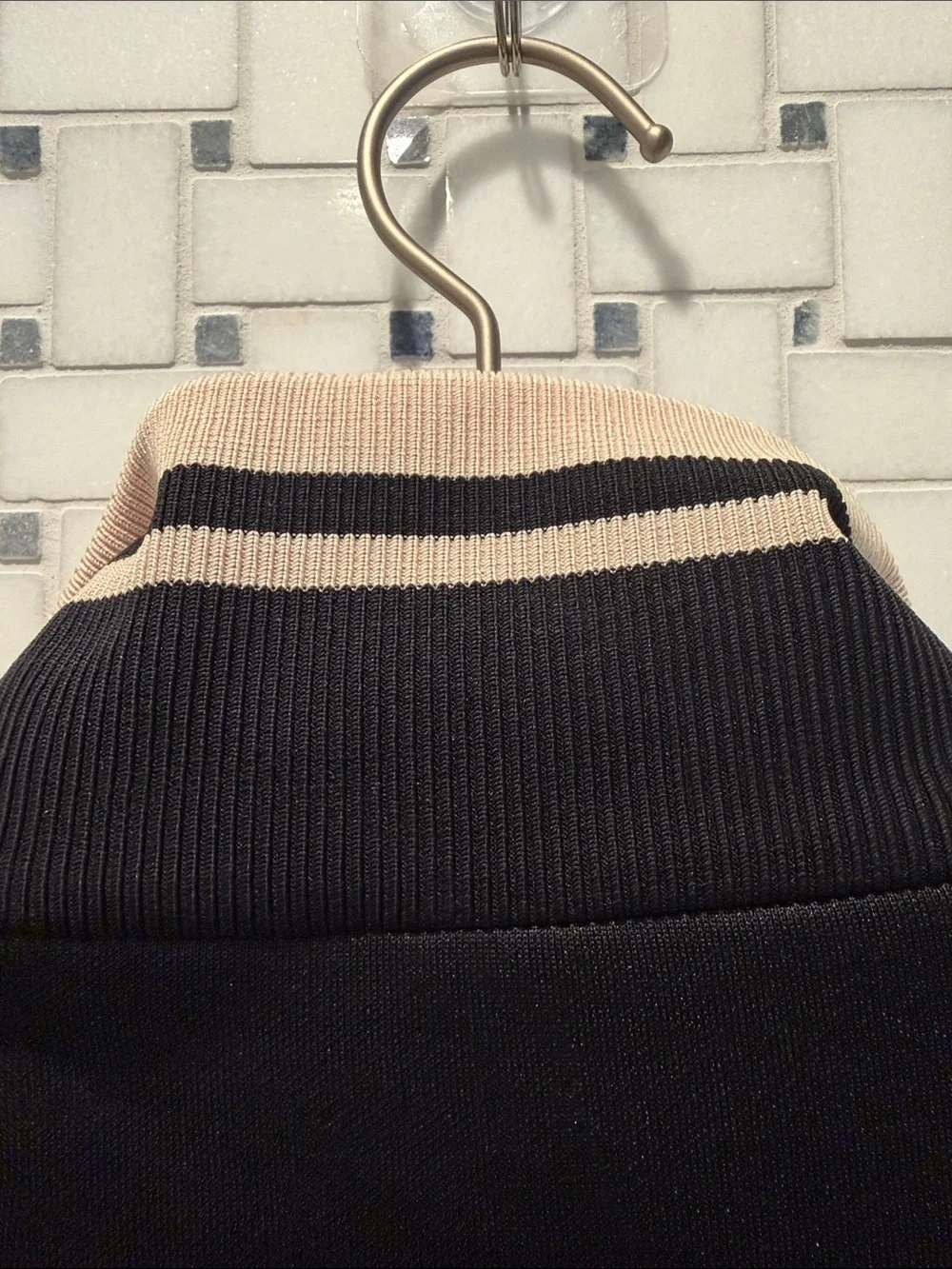Gucci Black Half-Zip Sweatshirt with Beige-Trim Collar